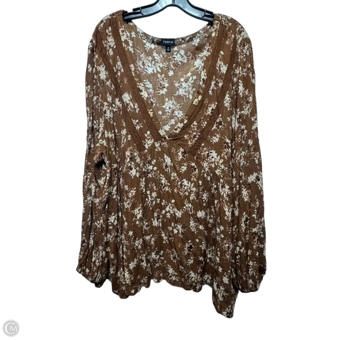 Top Long Sleeve By Torrid In Floral Print, Size: 4x