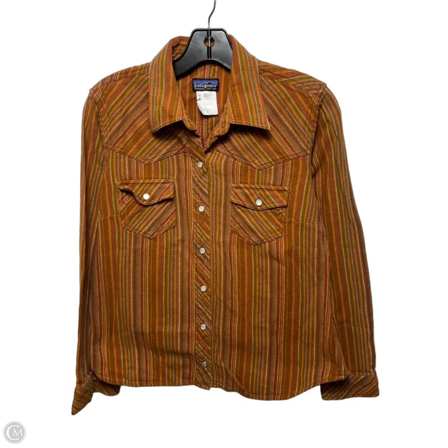 Top Long Sleeve By Patagonia In Striped Pattern, Size: M