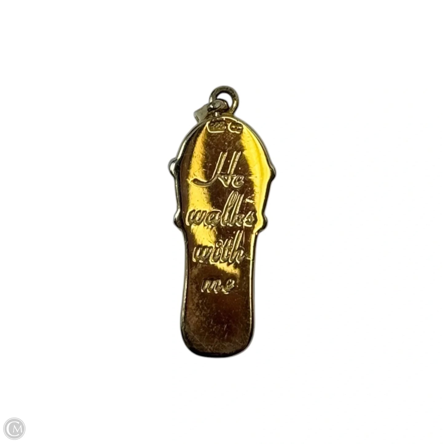 “He Walks With Me” Sandal Pendant Sterling Silver