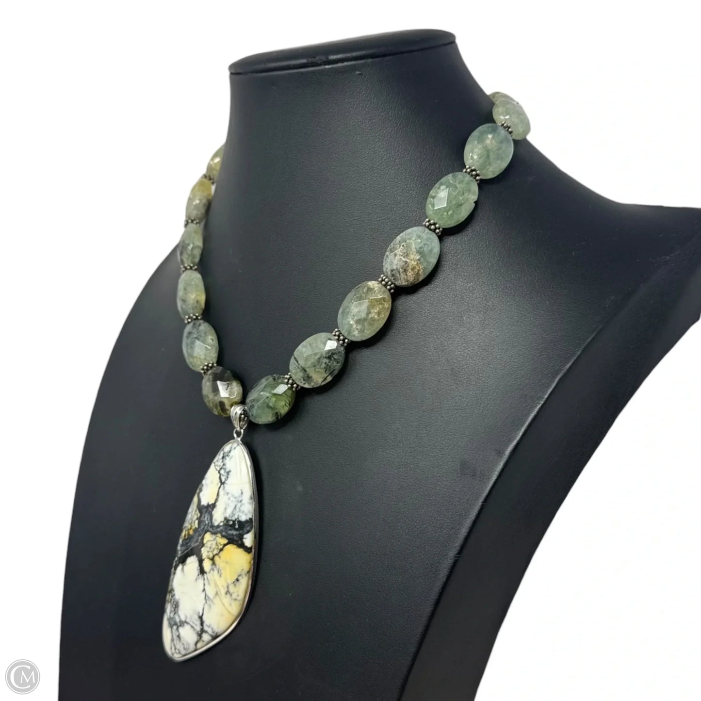 Faceted Stone Bead Statement Necklace