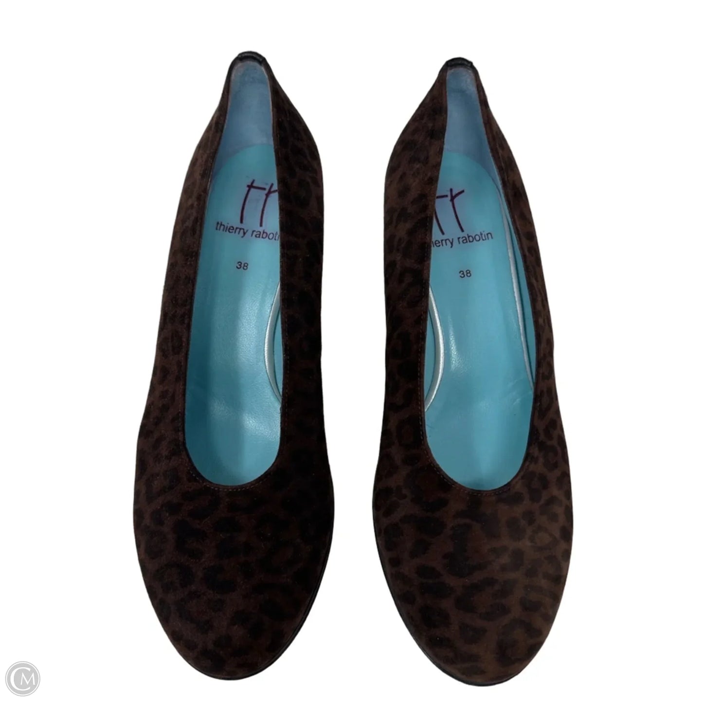 Vintage Suede Shoes Heels Block By Thierry Rabotin In Animal Print, Size: 8 (38)