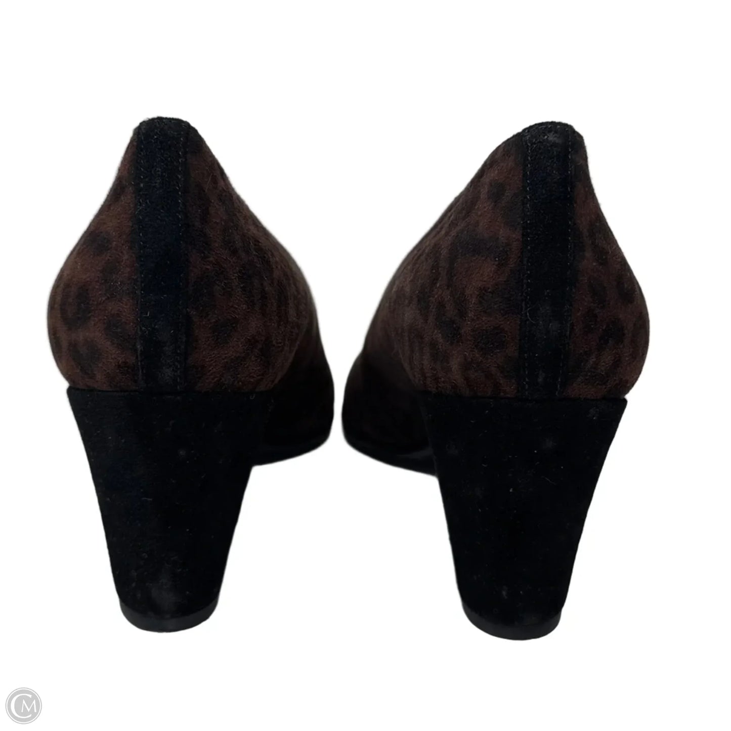 Vintage Suede Shoes Heels Block By Thierry Rabotin In Animal Print, Size: 8 (38)