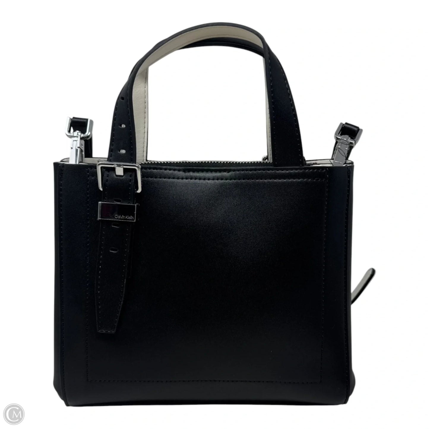 Two Tone Top Handle Handbag By Calvin Klein, Size: Medium