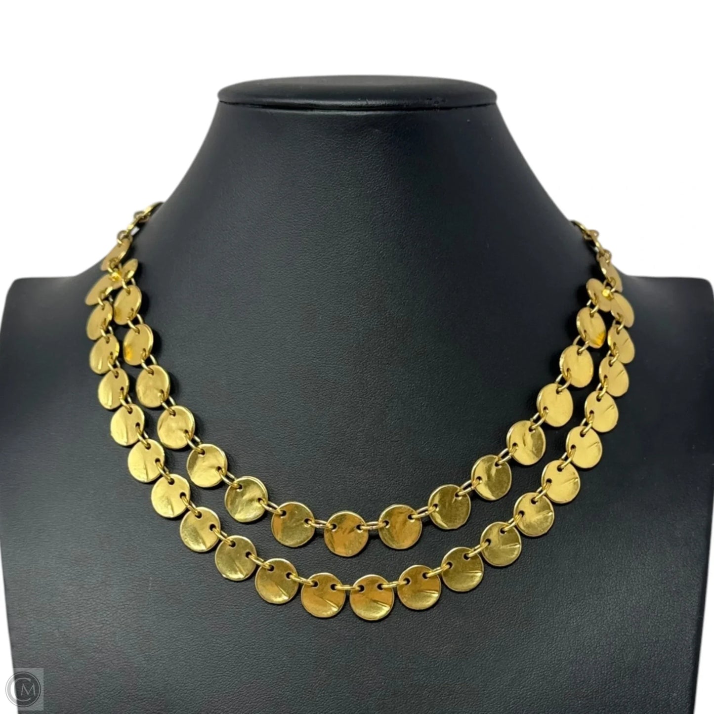 Double Gold Rounds Necklace Layered By Karine Sultan