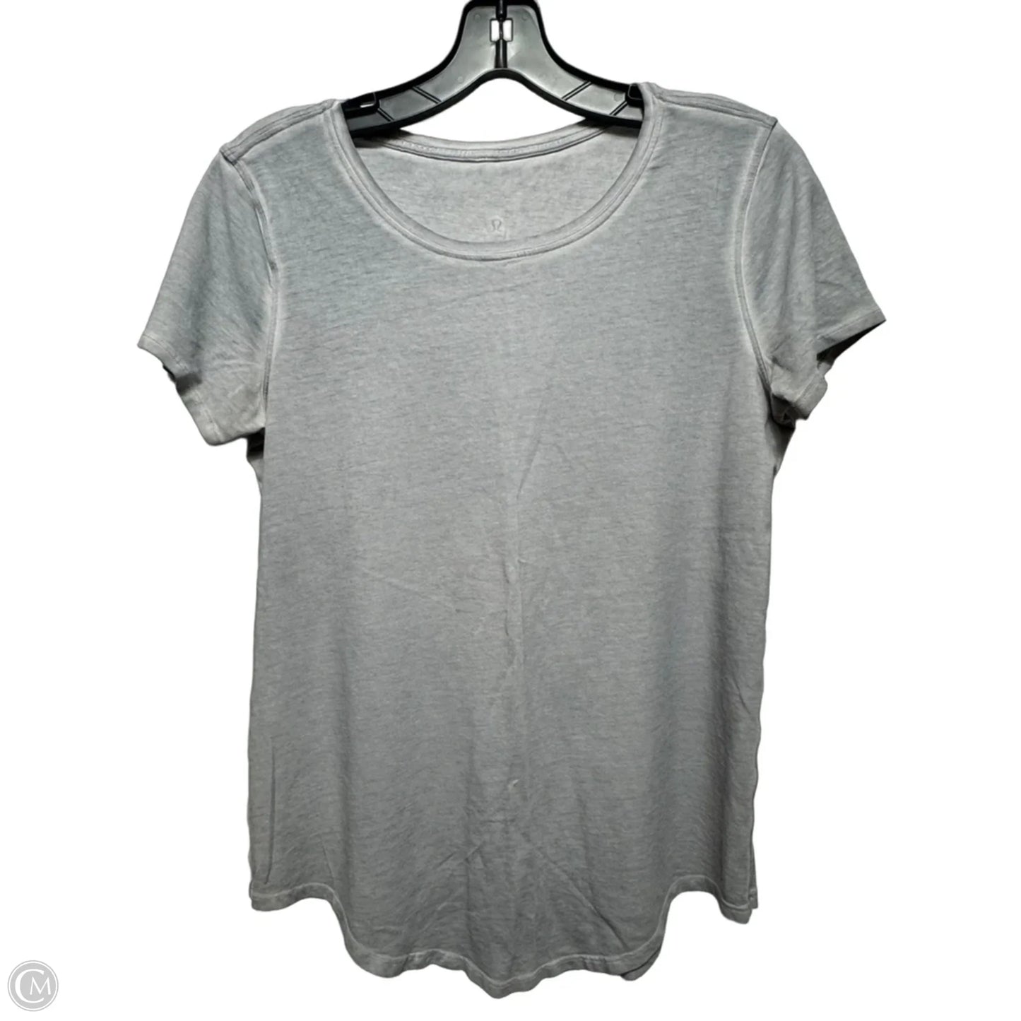 Athletic Top Short Sleeve By Lululemon In Grey, Size: S