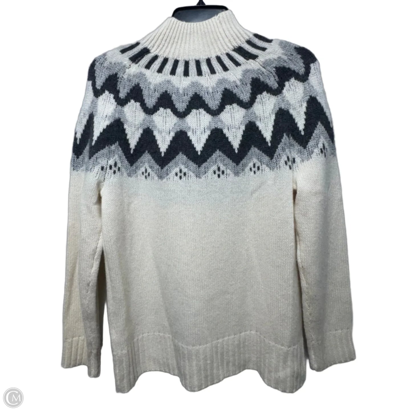Cashmere Sweater By J. Crew In Cream & Grey, Size: Xs