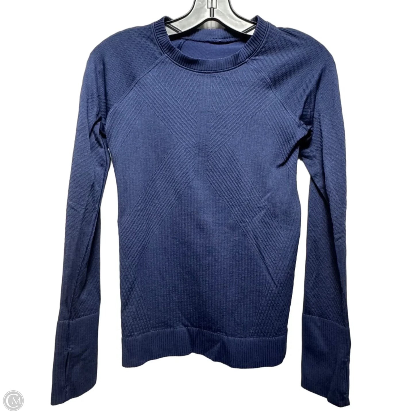 Athletic Top Long Sleeve Crewneck By Lululemon In Navy, Size: 4