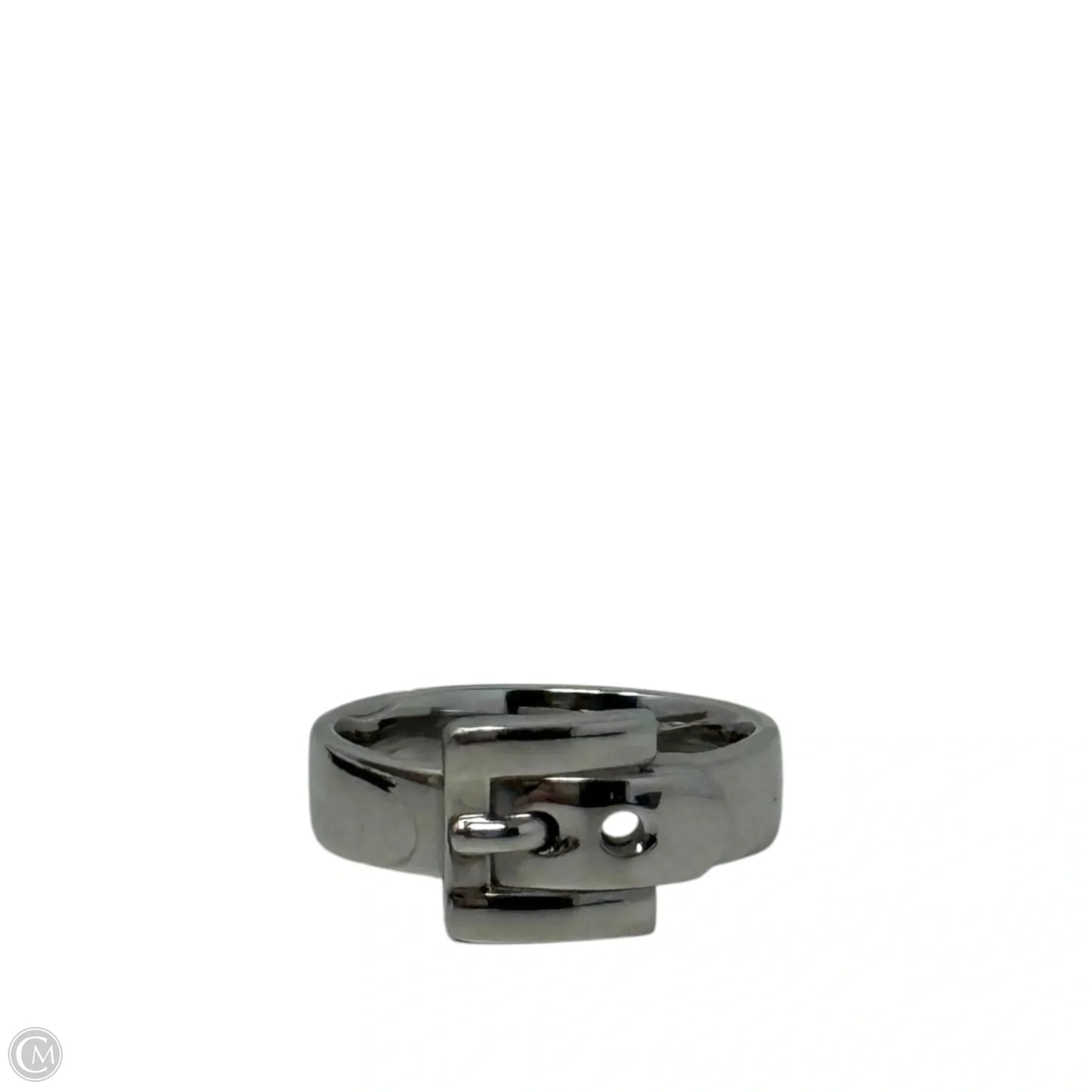 Silver Tone Belt Band Ring By Michael By Michael Kors, Size: 7