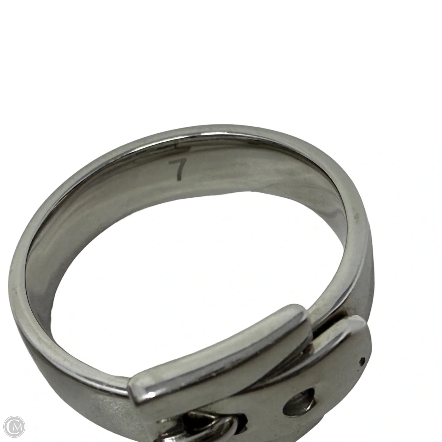 Silver Tone Belt Band Ring By Michael By Michael Kors, Size: 7