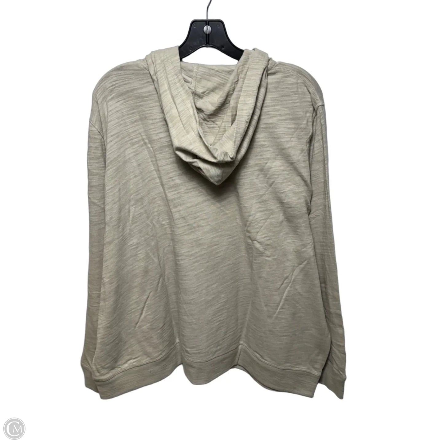 Waverly Cotton Slub Sweatshirt Athletic Top Long Sleeve Hoodie By Eddie Bauer In Pumice, Size: 2x