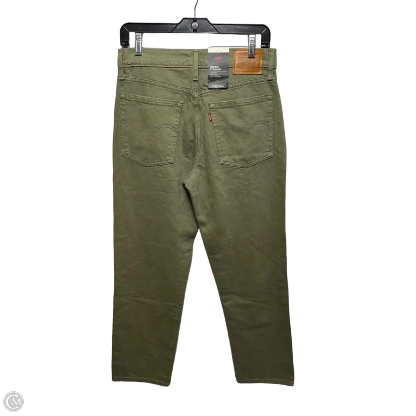 Wedgie Straight Jeans By Levis In Green Denim, Size: 8/29