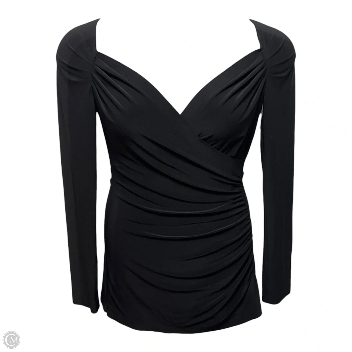 Long Sleeve Sweetheart Blouse By Norma Kamali In Black, Size: M (38)