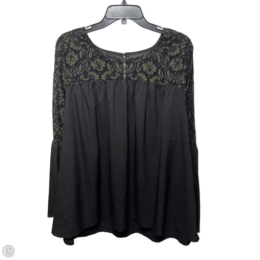 Top Long Sleeve By Lane Bryant In Black & Green, Size: 16