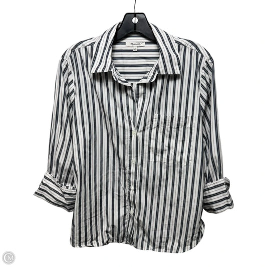 Top Long Sleeve By Madewell In Striped Pattern, Size: M