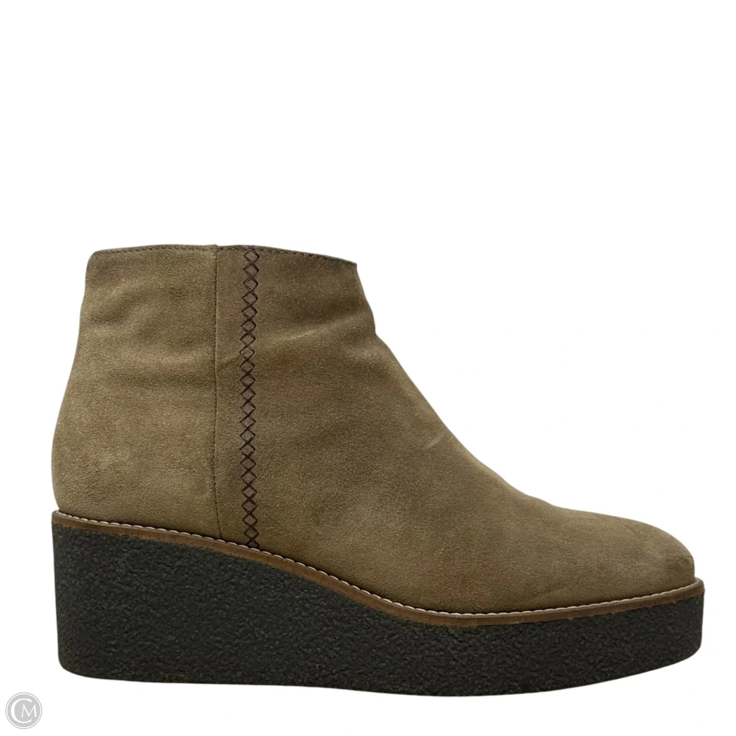 Vina Suede Platform Wedge Booties By Aquatalia In Tan, Size: 6