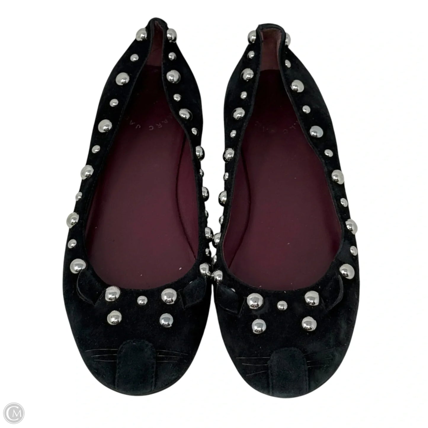 Studded Mouse Ballet Flats Luxury Designer By Marc Jacobs In Black, Size: 6 (36)