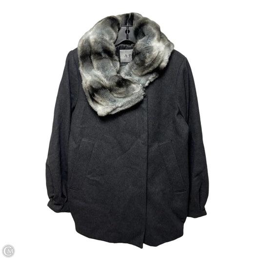 Coat Wool Blend By Abs In Grey, Size: M