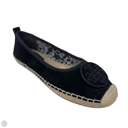 Logo Espadrille Shoes Designer By Tory Burch In Black & Cream, Size: 9