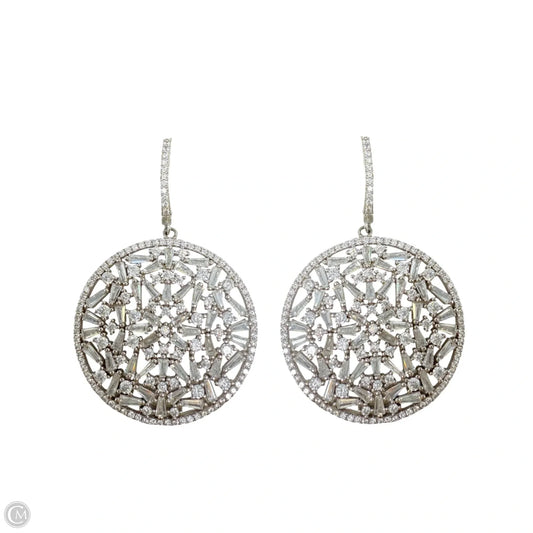 Sterling Silver CZ Dangle Earrings