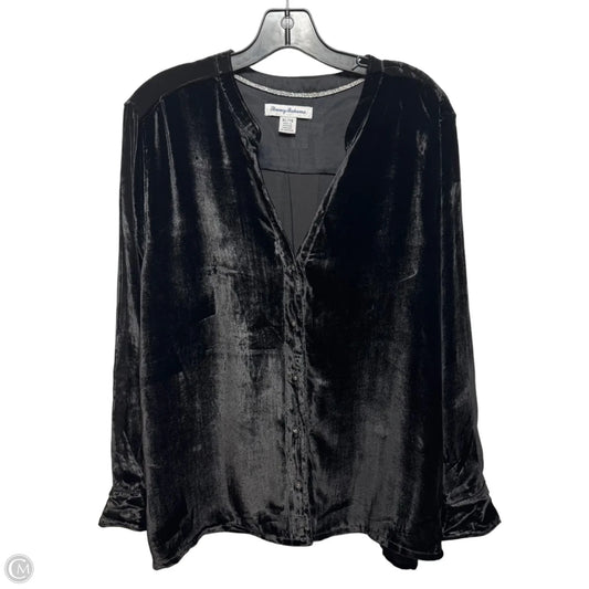 Velvet Top Long Sleeve By Tommy Bahama In Black, Size: Xl