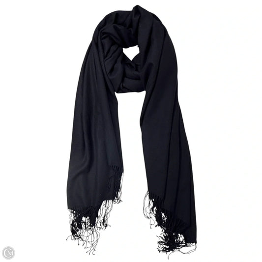 Cashmere Fringe Trim Wrap Scarf By Pure Collection In Black