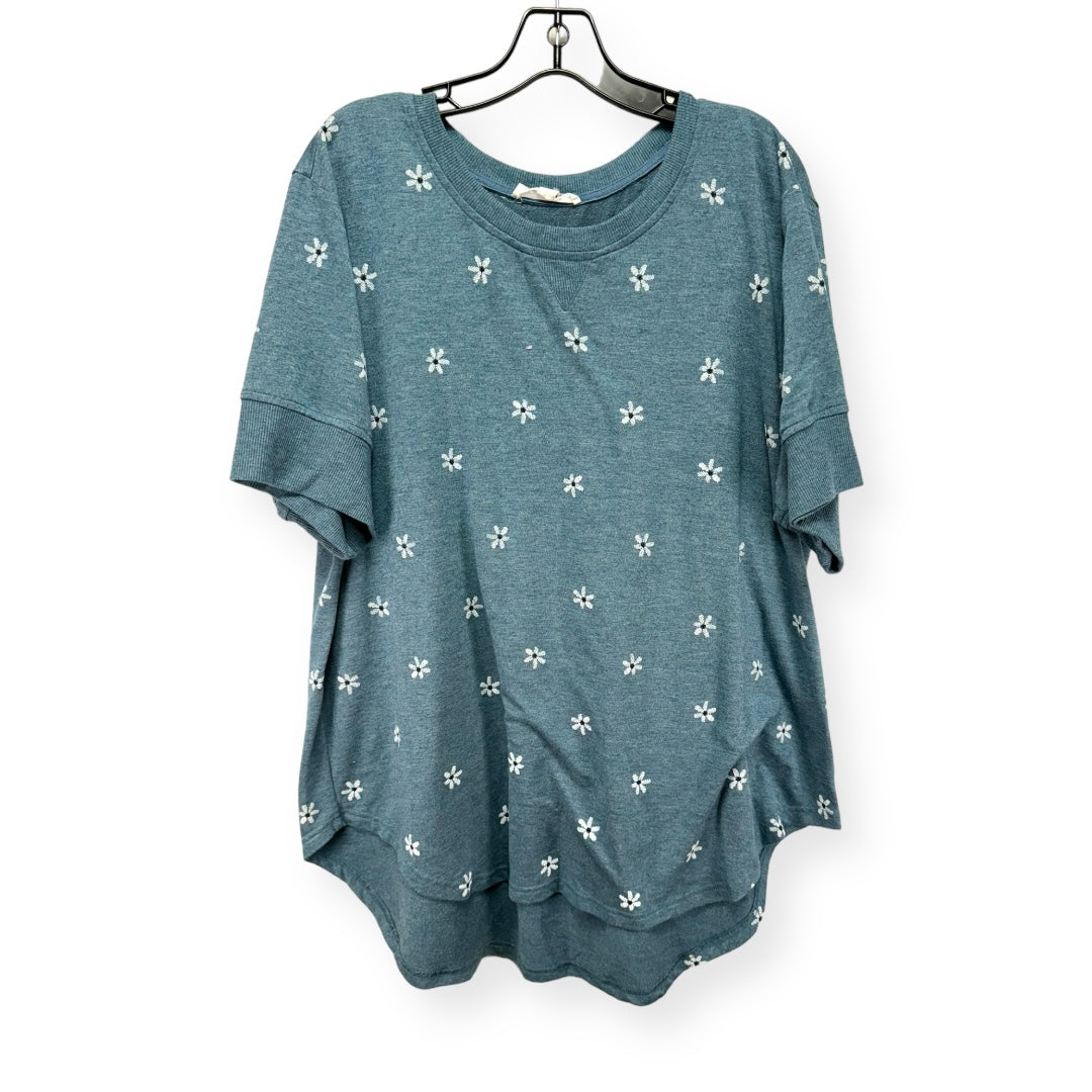 Blue Top Short Sleeve Jane And Delancey, Size 1x