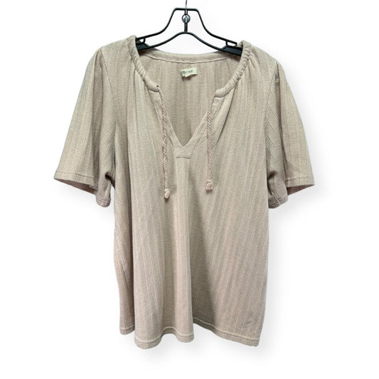 Knit Tan Top Short Sleeve Madewell, Size 1x