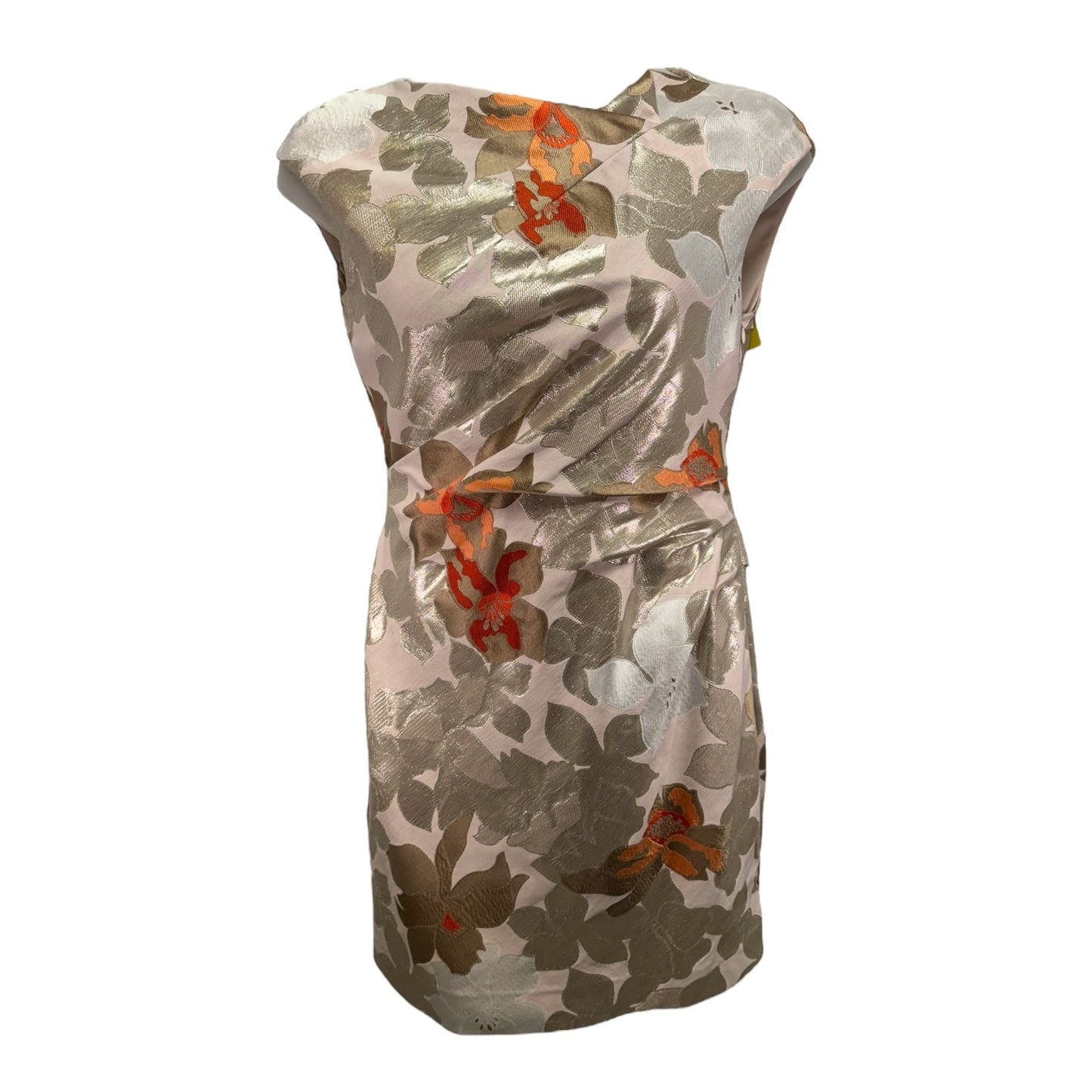 Metallic Jacquard Midi Dress Designer By Paule Ka Paris, Size 12