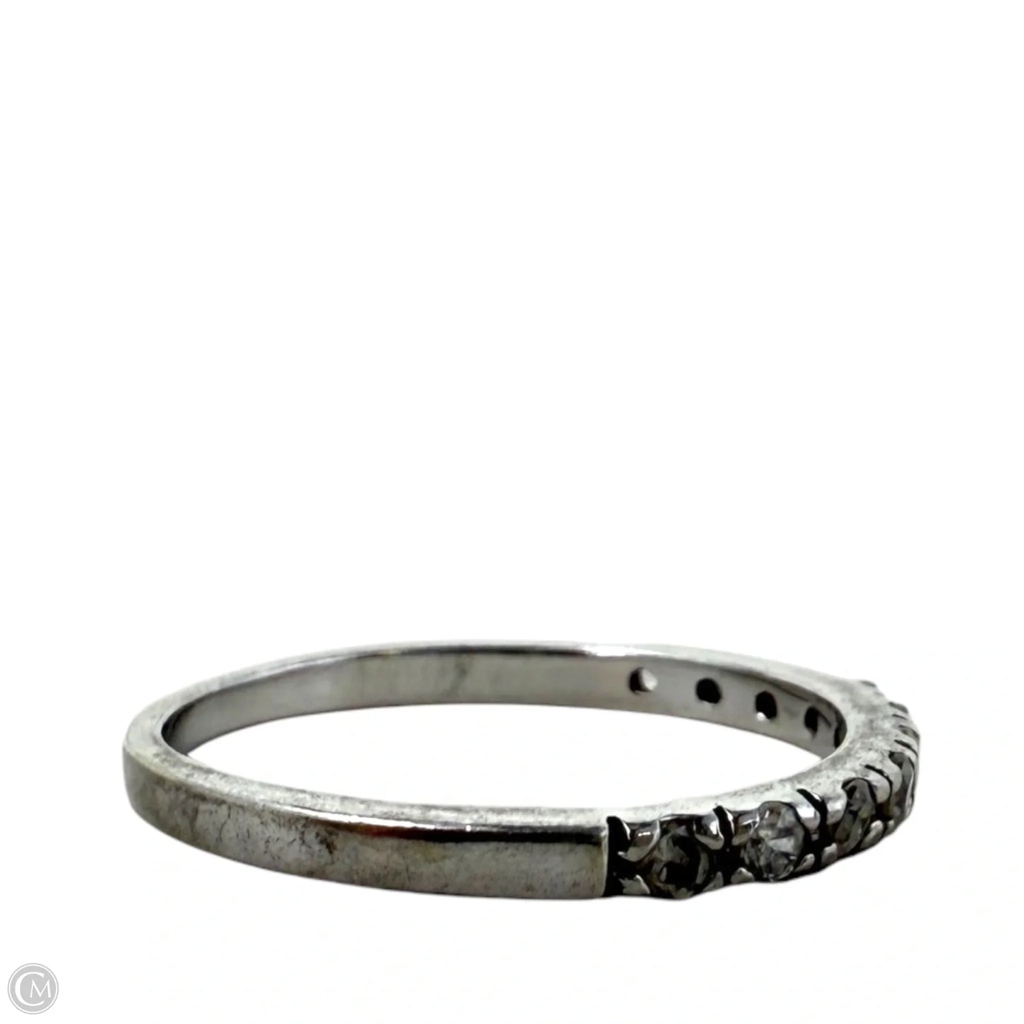 Clear CZ Sterling Silver Band Ring, Size: 6