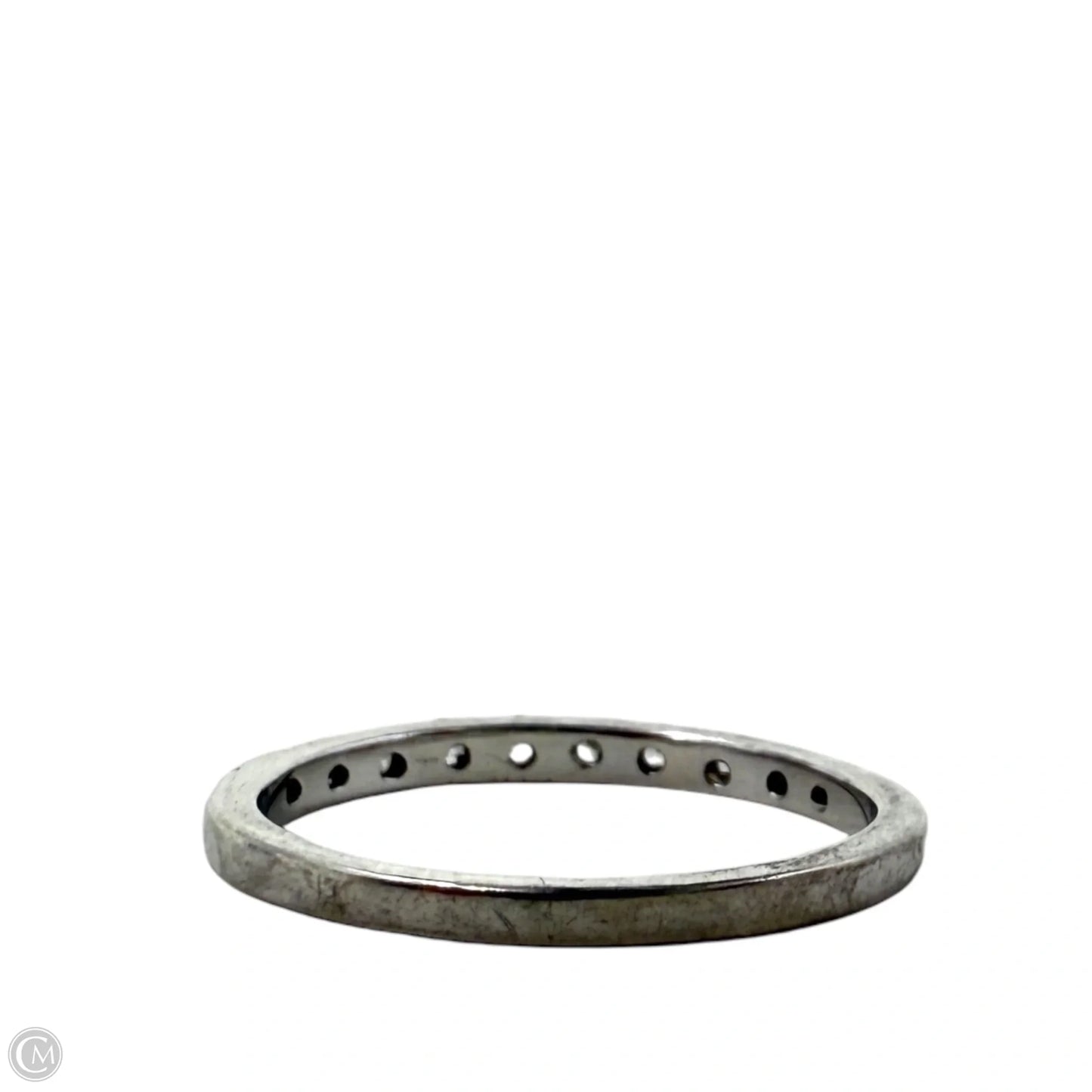 Clear CZ Sterling Silver Band Ring, Size: 6