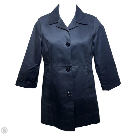 Coat Trench Coat By Brooks Brothers In Navy, Size: 8