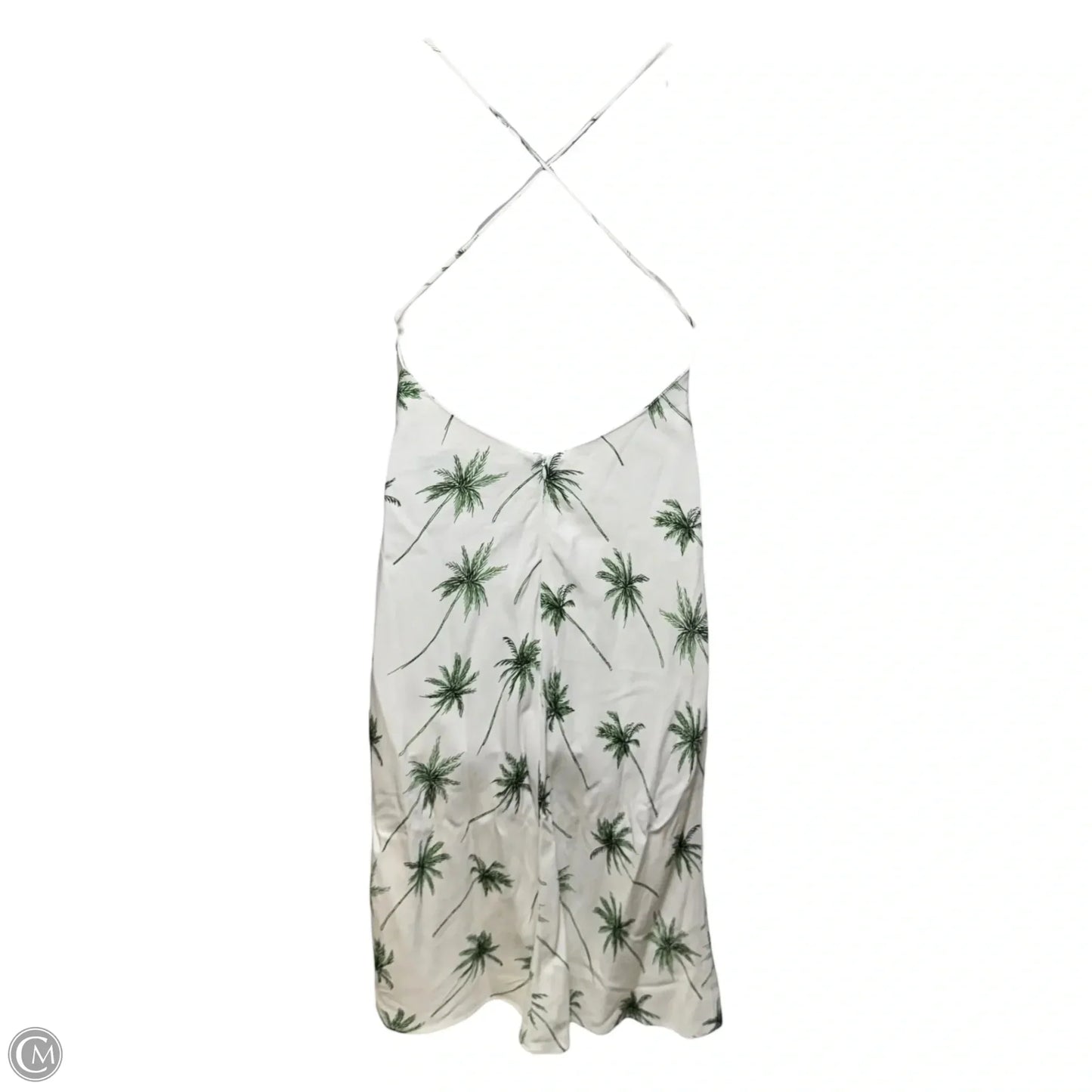 Spaghetti Strap Crossback Slip Dress Designer By Milly In Palm Tree Print, Size: 6