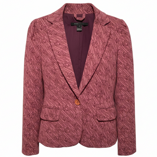 Corduroy Blazer Luxury Designer By Marc Jacobs In Pink & Red, Size: 4
