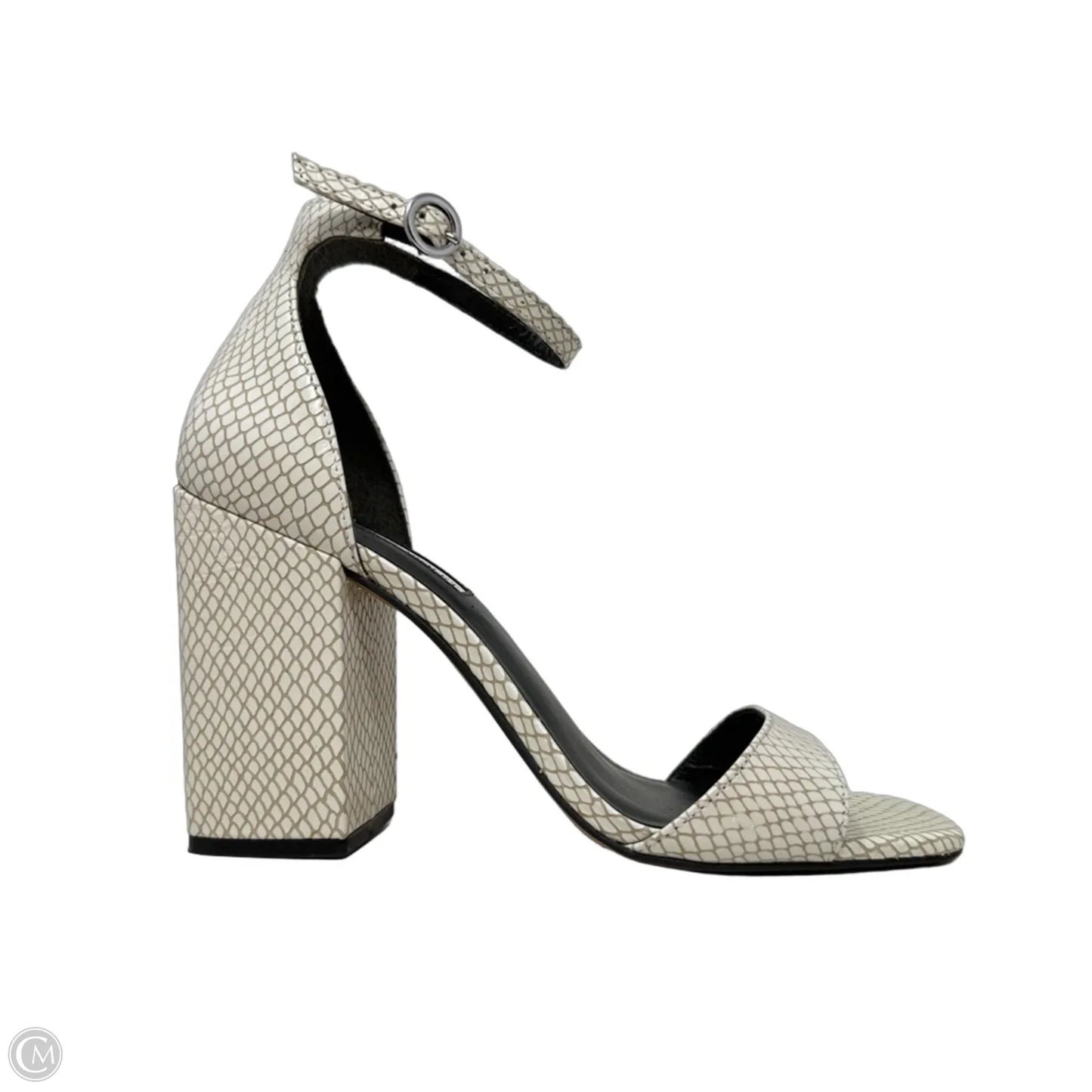Tara Block Heel Sandals By Chelsea And Violet In Tan & White, Size: 8