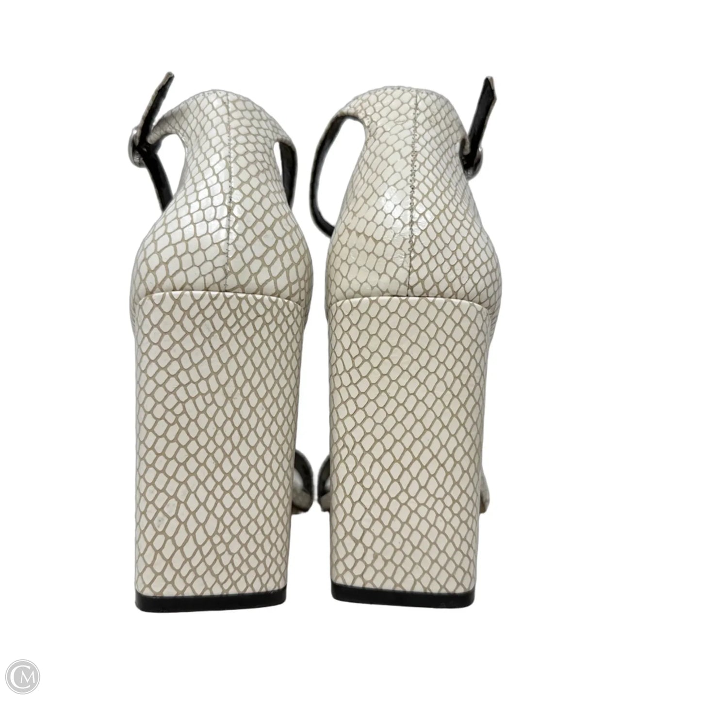 Tara Block Heel Sandals By Chelsea And Violet In Tan & White, Size: 8