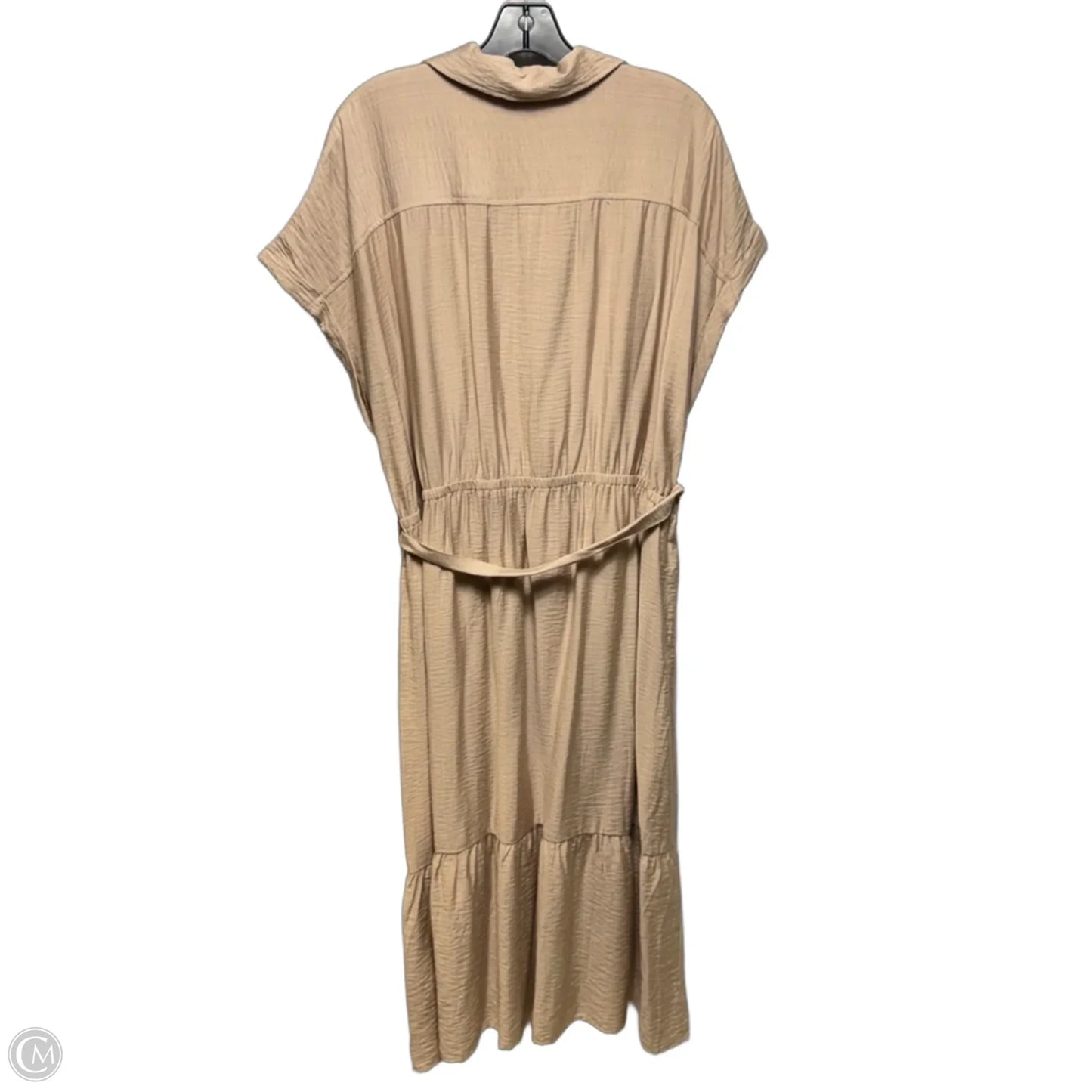 Tie Waist Shirtdress By Lucky Brand In Tan, Size: 2x