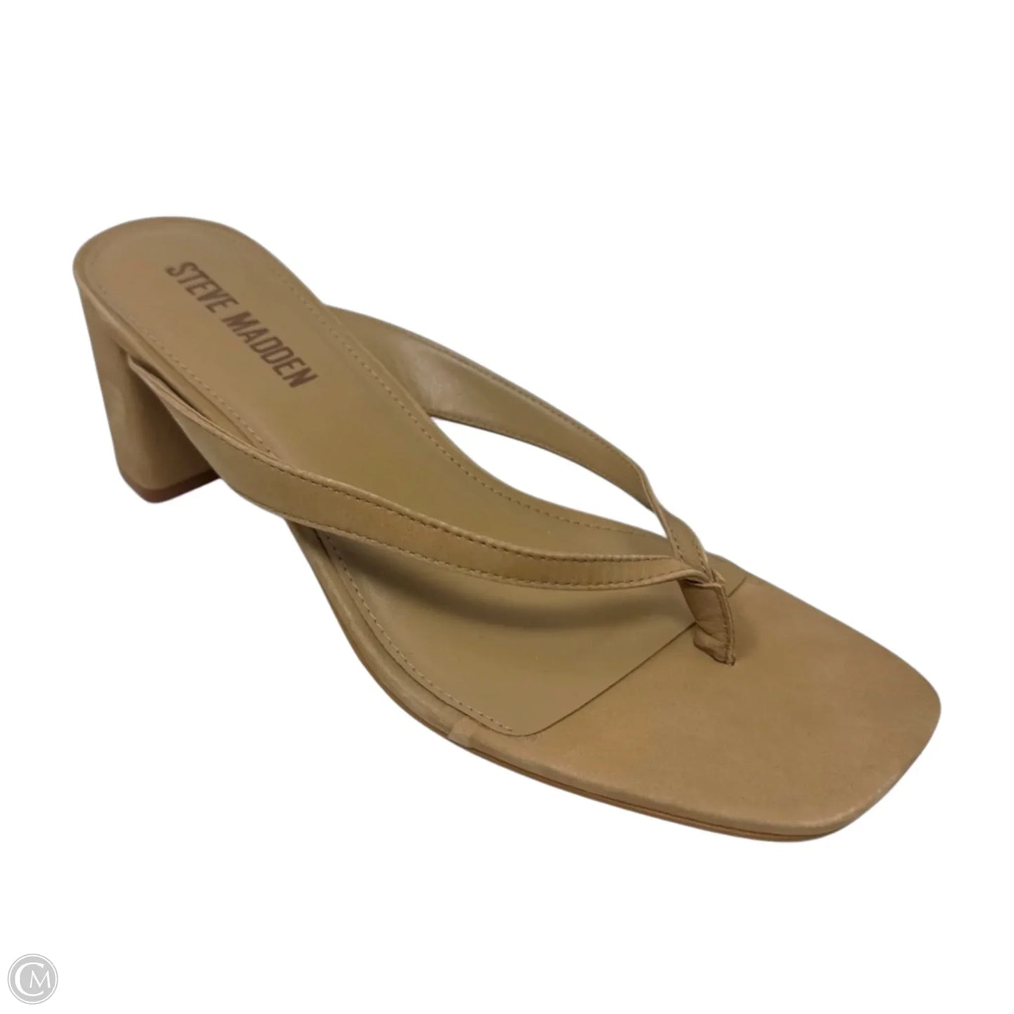Block Heel Thong Sandals Heels By Steve Madden In Tan, Size: 9
