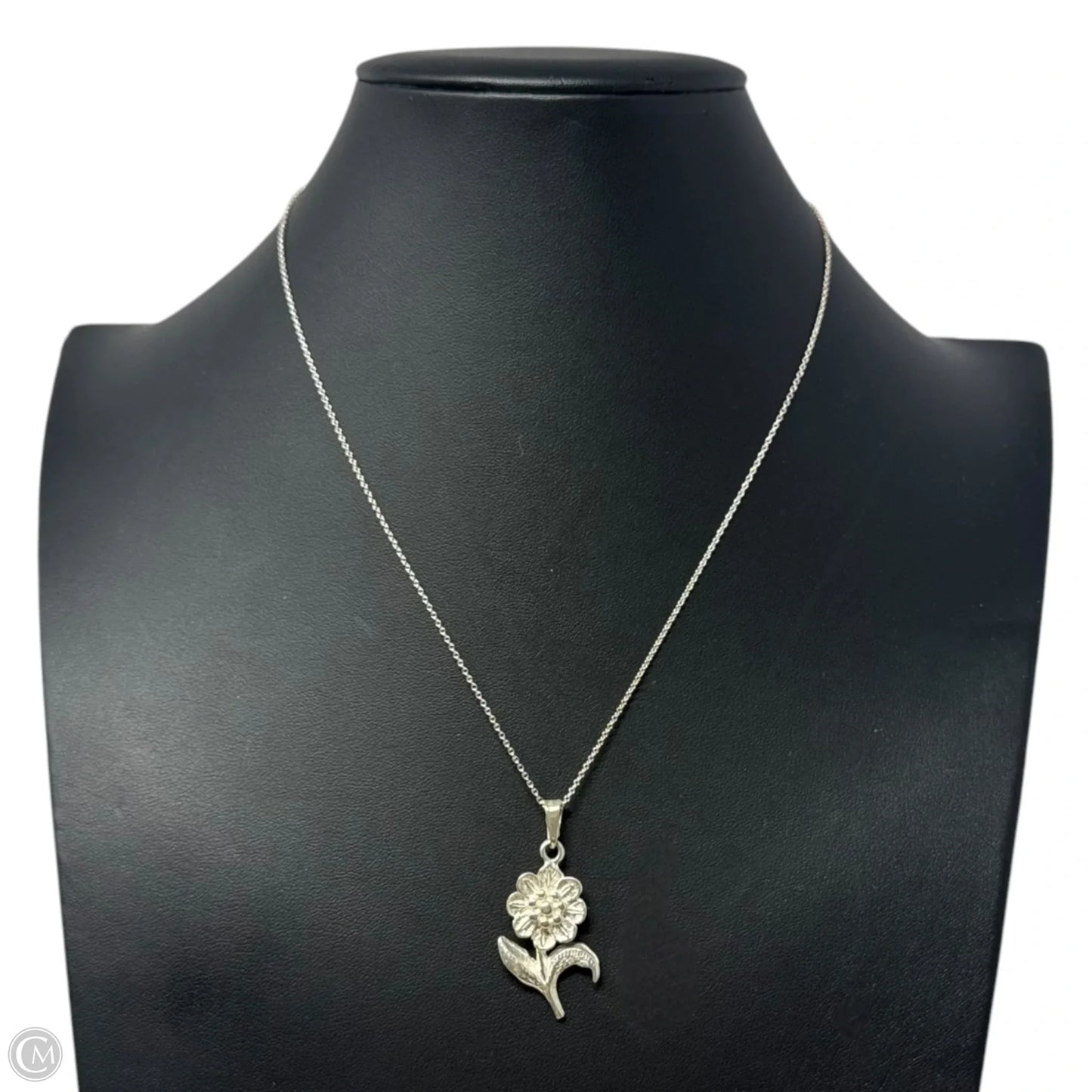Flower Pendant Sterling Silver Necklace