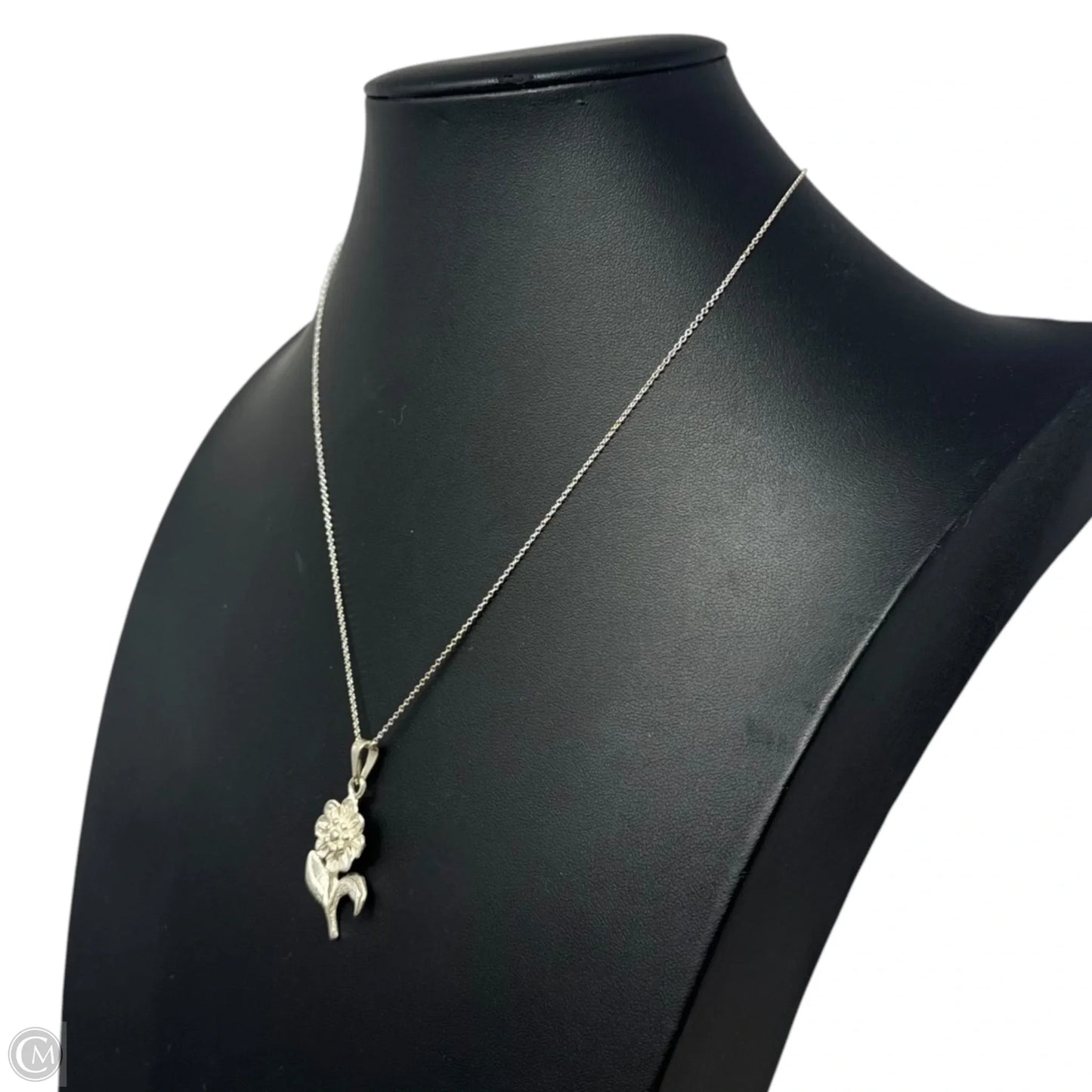 Flower Pendant Sterling Silver Necklace