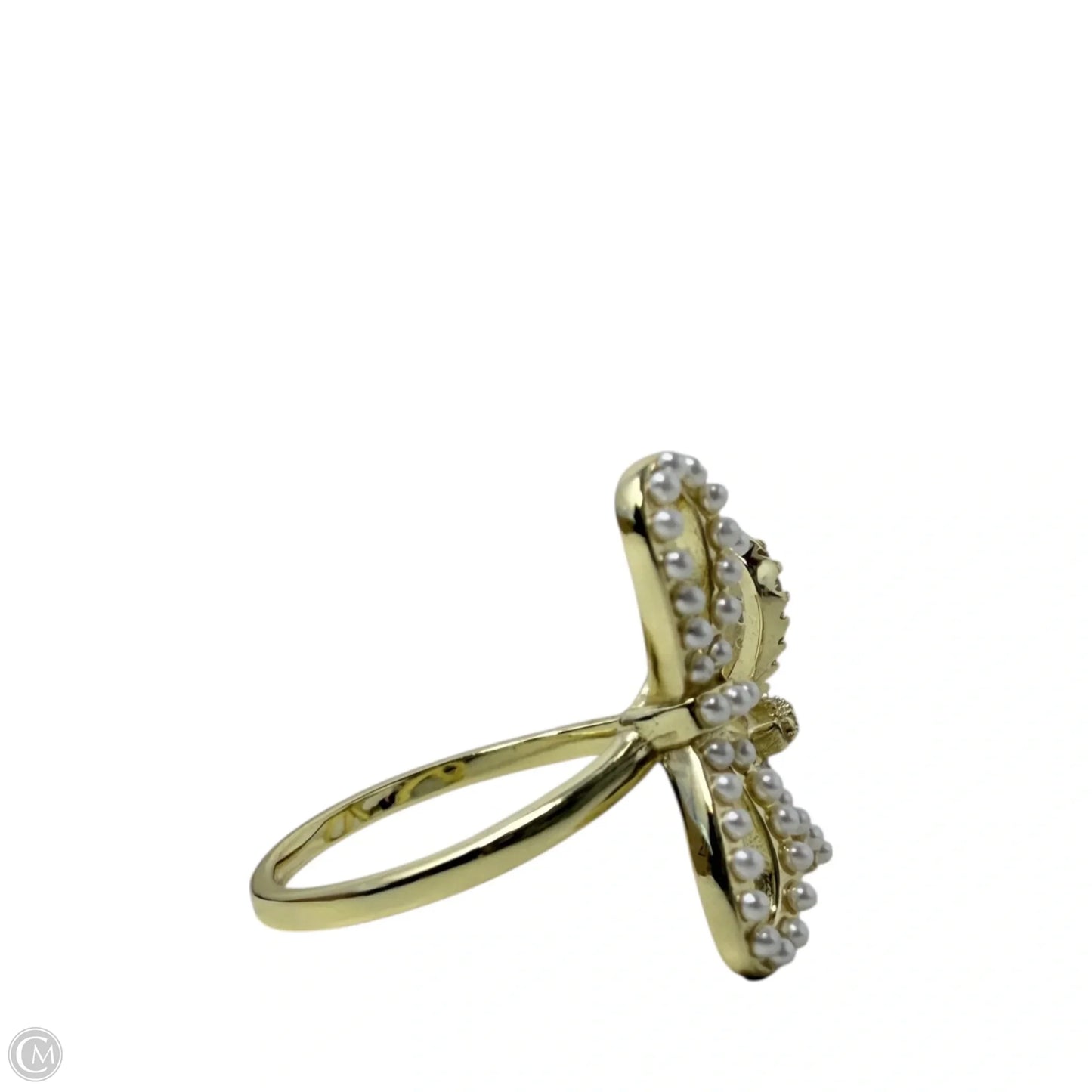Gold Over Sterling Silver Adjustable Multi Bow Ring