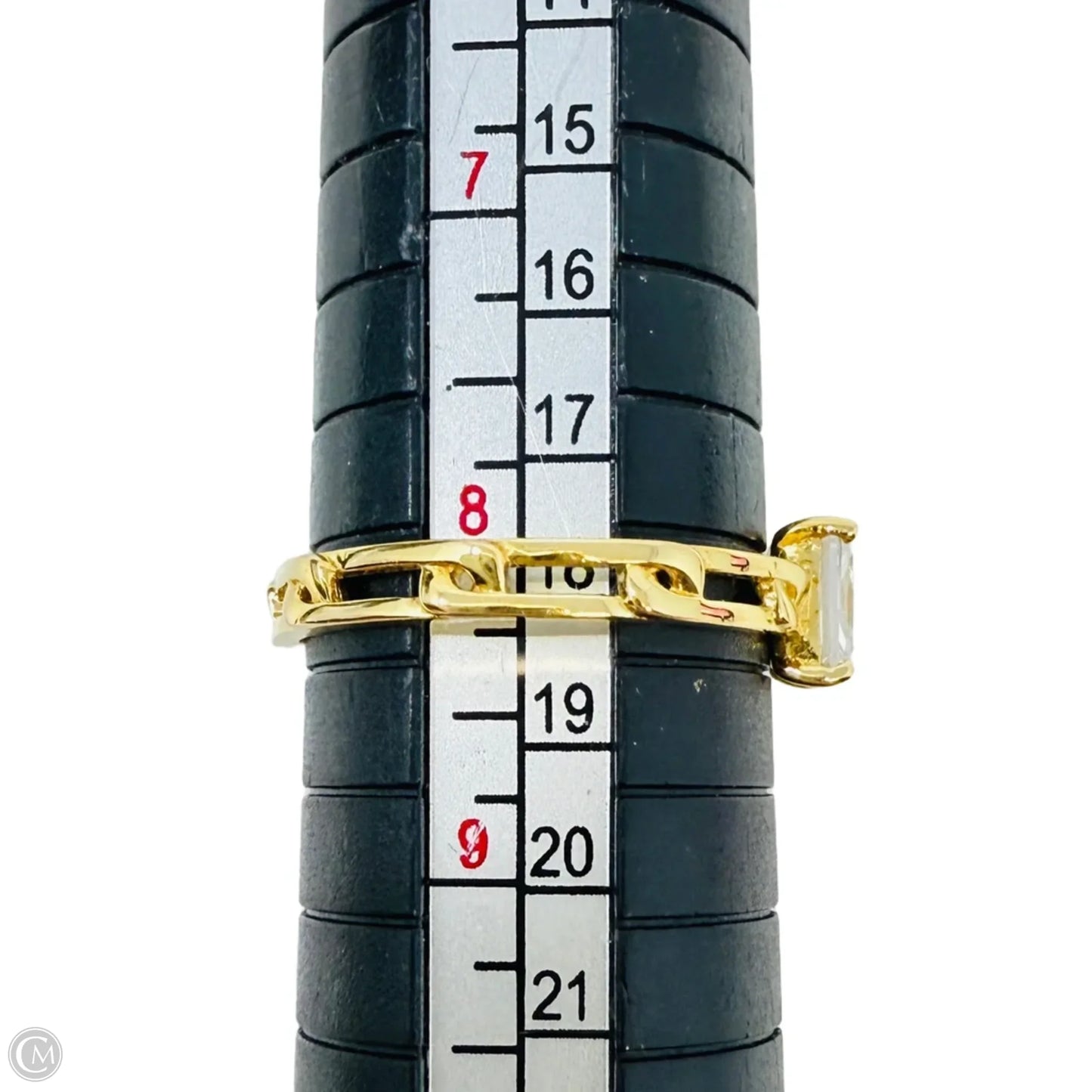 Gold Over Sterling Silver Radiant Cut Cubic Zirconia Ring By Milor Italy, Size: 8