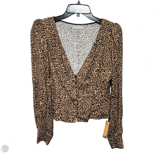 Top Long Sleeve By Reformation In Animal Print, Size: M