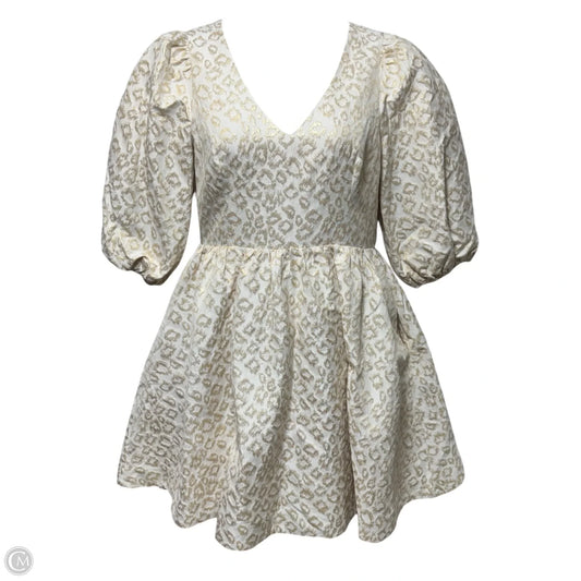 Calyssa Dress Designer By Lilly Pulitzer In Gold Dazzle Leopard Jacquard, Size: 10