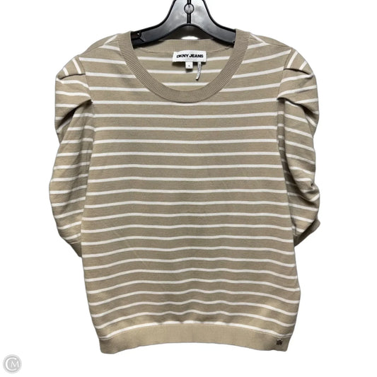 Knit Top Short Sleeve By Dkny In Striped Pattern, Size: Xl