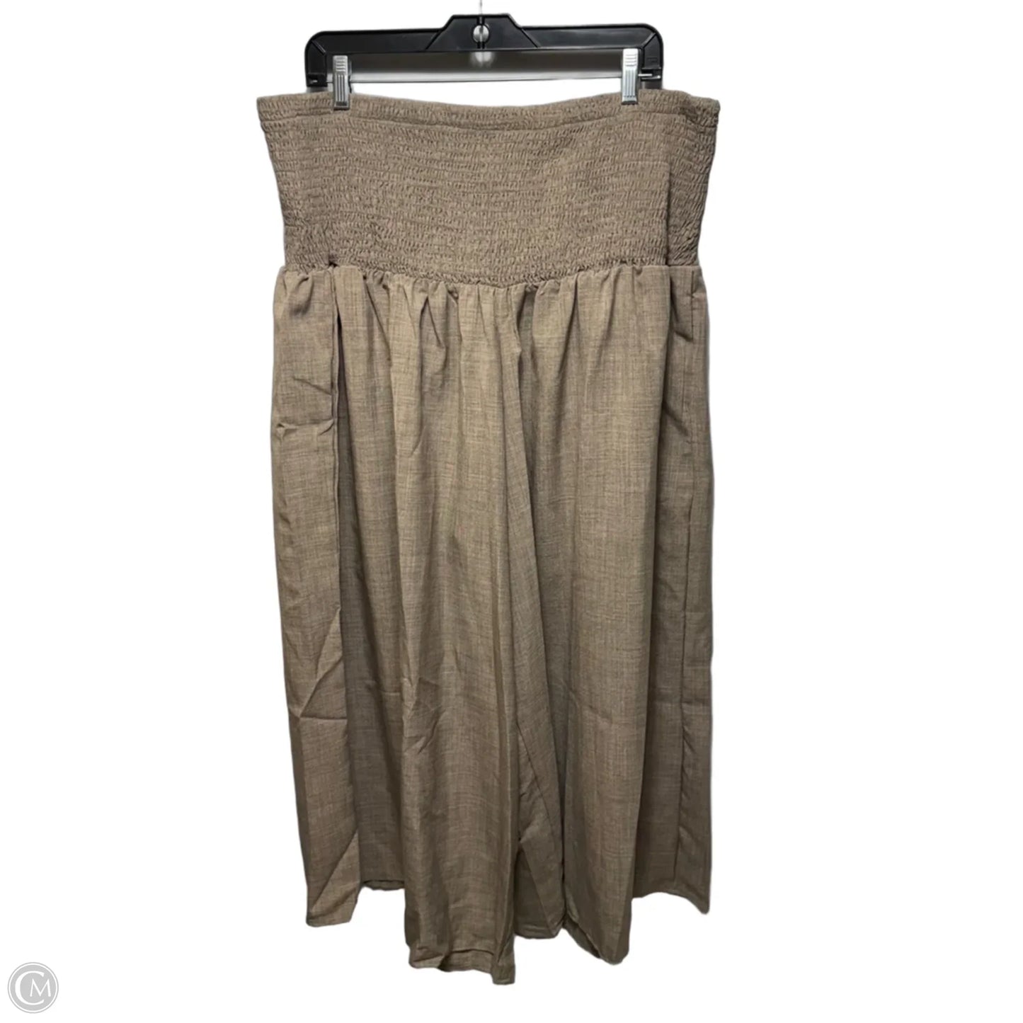 Pants Wide Leg By Emery Rose In Tan, Size: 4x