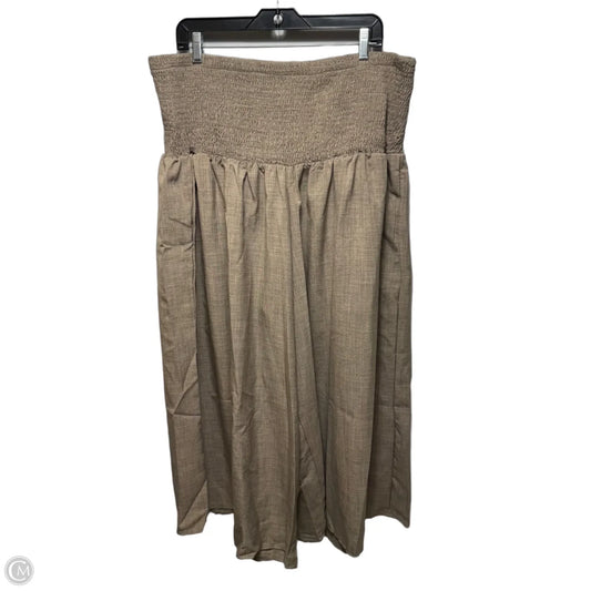 Pants Wide Leg By Emery Rose In Tan, Size: 4x