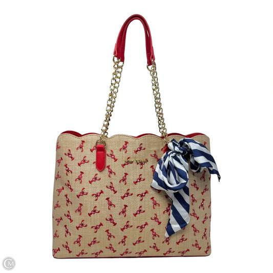 Straw Lobster Tote By Betsey Johnson, Size: Large