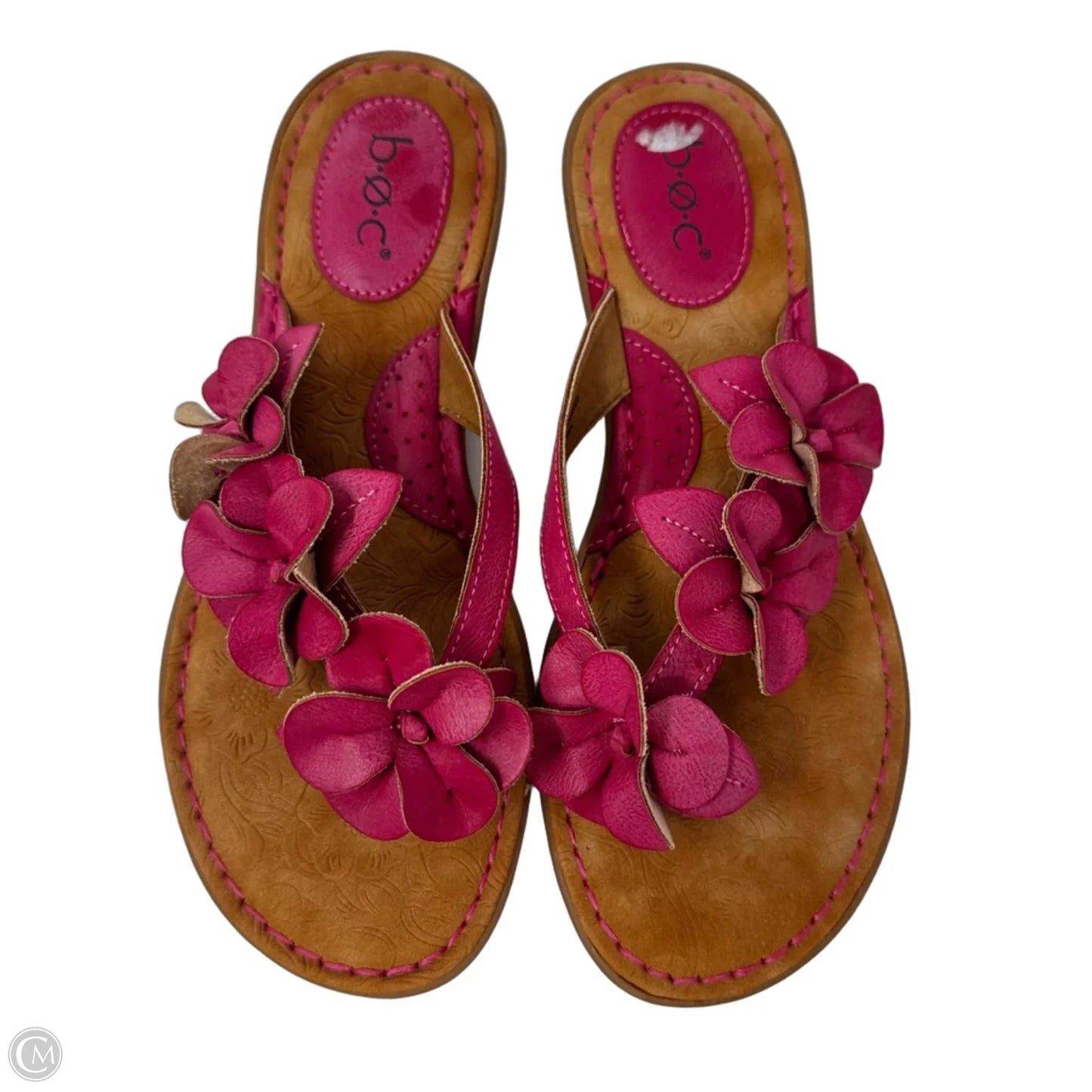 Floral Thong Sandals Flats By Boc In Pink, Size: 7