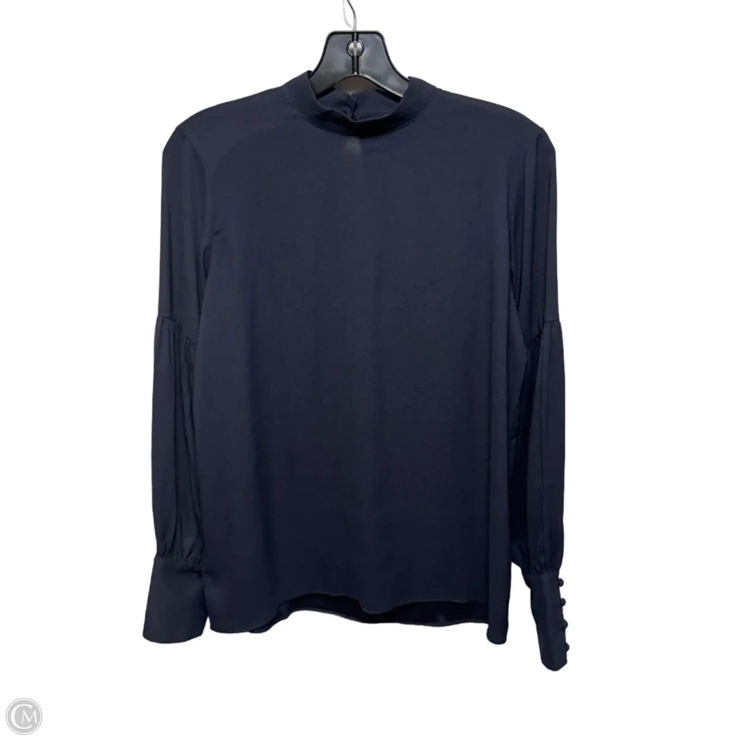 Blouse Long Sleeve By Ann Taylor In Navy, Size: Xs
