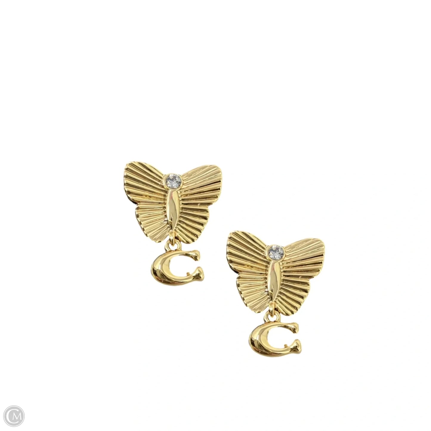 Faux Stone Signature Heritage Butterfly Earrings Designer By Coach